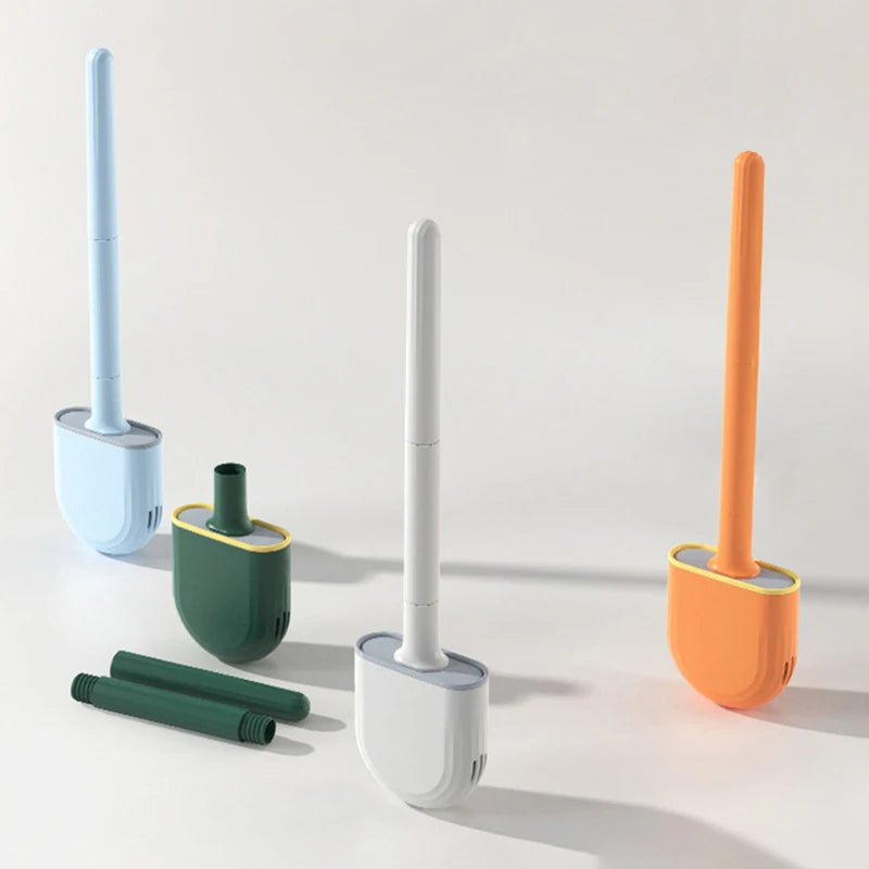 1 Wall Hanging Long Handle Toilet Brush, Silicone Cleaning Brush, Durable, Easy to Clean, Suitable for Bathroom, Toilet Cleaning