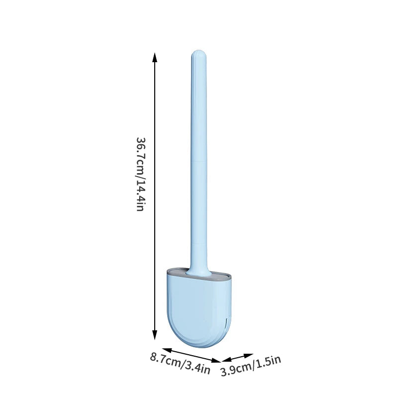 1 Wall Hanging Long Handle Toilet Brush, Silicone Cleaning Brush, Durable, Easy to Clean, Suitable for Bathroom, Toilet Cleaning