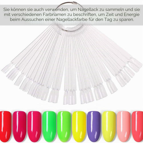 150 Stück Nail Art Tips Ring Stick,  Transparent Farbe Karte Platten Nagellack Display Ring Sticks, Nagel Salon Übungen Display Nail Tips