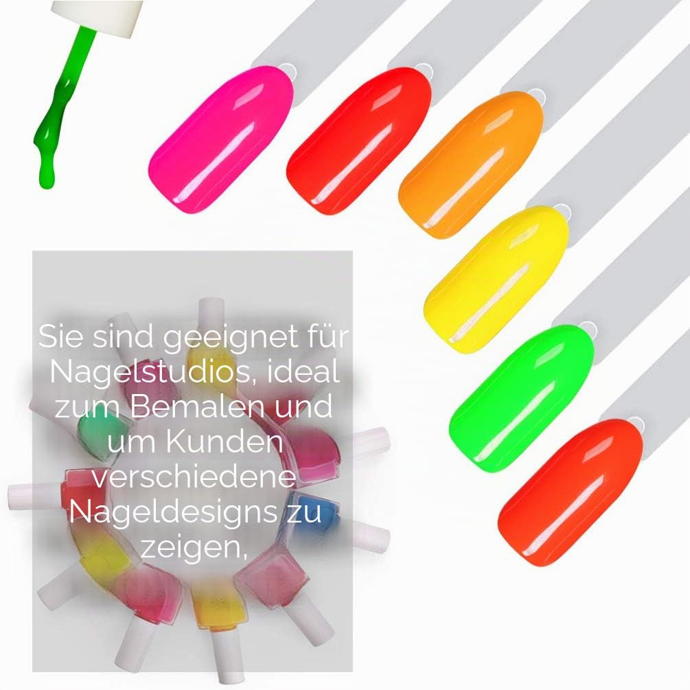 150 Stück Nail Art Tips Ring Stick,  Transparent Farbe Karte Platten Nagellack Display Ring Sticks, Nagel Salon Übungen Display Nail Tips